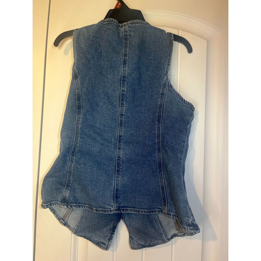 NWT Sofia Jeans by Sofia Vergara Womens XS Denim Vest Sleeveless Button Front